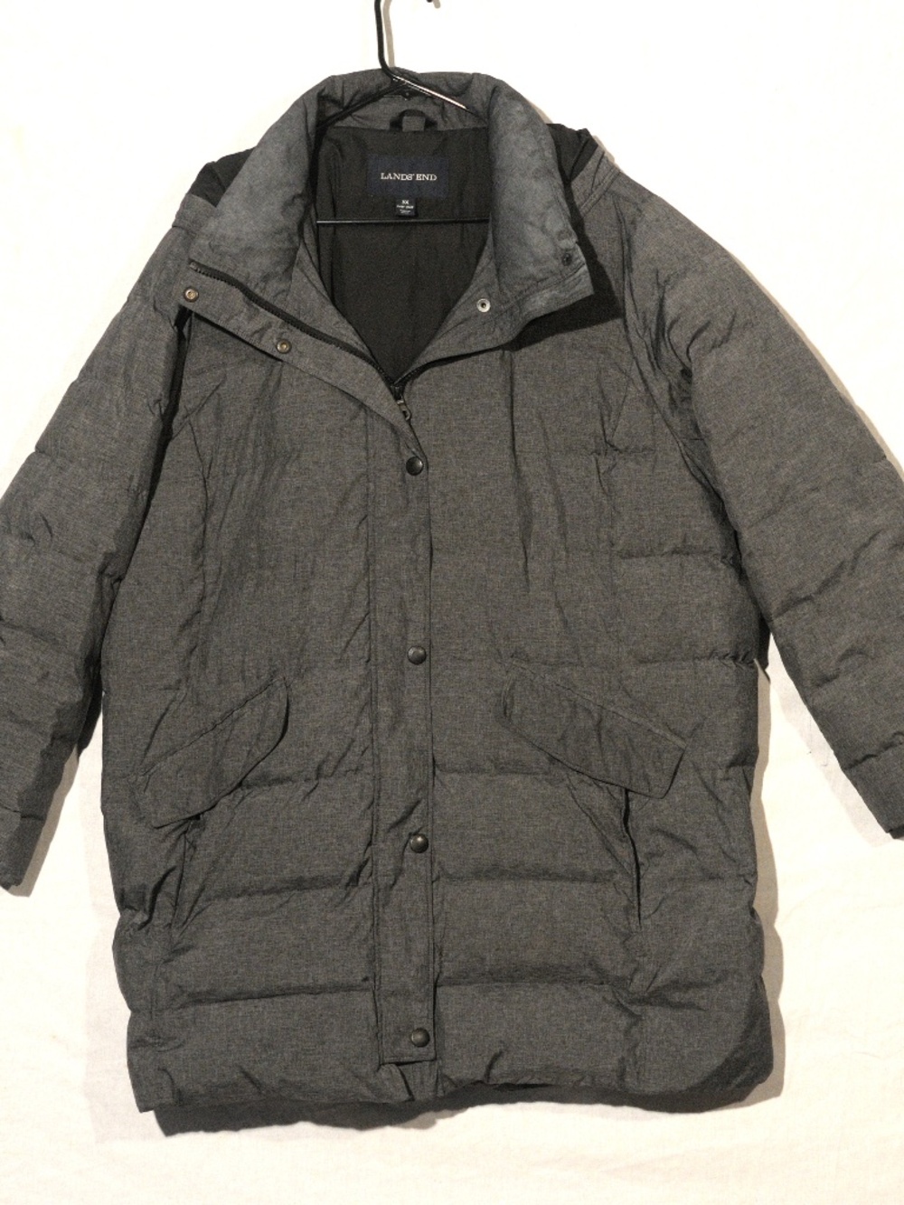 Land End - Gray Hooded Down Puffer